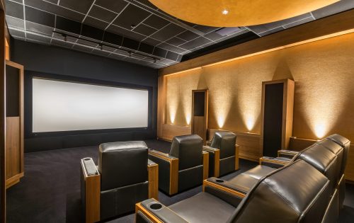 Stunning stylish home cinema. Luxury home theater design